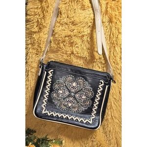 NWT Montana West Silver Cross On Black And Tan‎ Handbag/Tote+